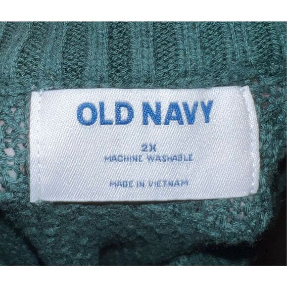 Old Navy 100% Cotton Dark Green Knit Sweater 2X - Picture 8 of 8